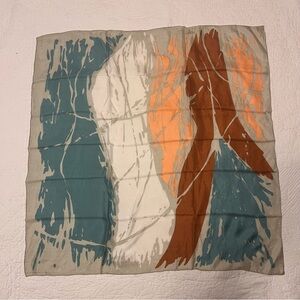 Vintage Abstract Design Large Square Colorful Silk Scarf  31x31 New UNIQUE